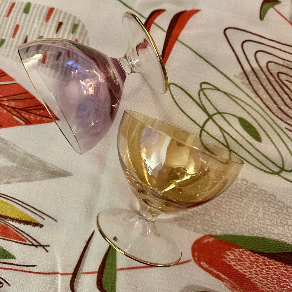 Vintage short-stem glasses